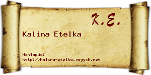 Kalina Etelka névjegykártya